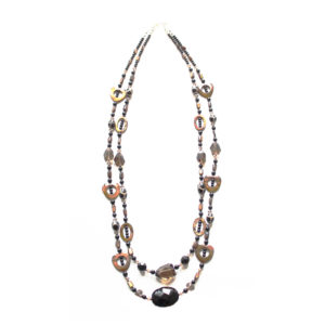 Black Onyx and Brown Shell Necklace